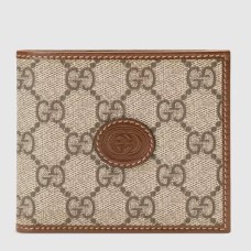 Gucci Bi-fold Wallet In Beige Canvas with Interlocking G