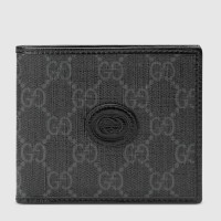 Gucci Bi-fold Wallet In Black Canvas with Interlocking G
