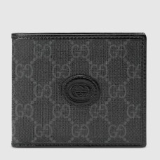 Gucci Bi-fold Wallet In Black Canvas with Interlocking G