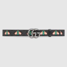 Gucci Black Supreme GG Marmont Belt 30MM with Bees