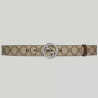 Gucci Blondie Belt 30MM in Beige GG Supreme Canvas