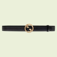 Gucci Blondie Belt 30MM in Black Leather