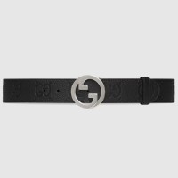 Gucci Blondie Belt 40MM in Black Maxi GG Leather