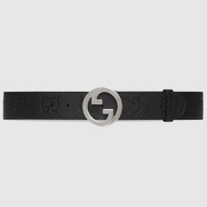 Gucci Blondie Belt 40MM in Black Maxi GG Leather