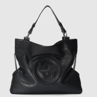 Gucci Blondie Medium Tote Bag in Black Calfskin
