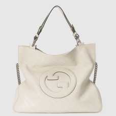 Gucci Blondie Medium Tote Bag in White Calfskin