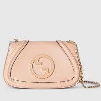 Gucci Blondie Mini Shoulder Bag with Enamel G in Light Pink Leather