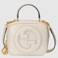Gucci Blondie Mini Top Handle Bag in White Leather