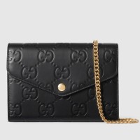 Gucci Chain Wallet in Black GG Leather