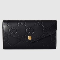Gucci Continental Wallet in Black GG Leather