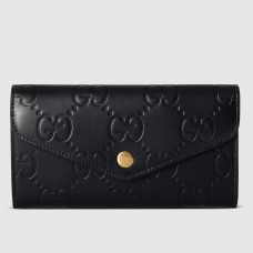 Gucci Continental Wallet in Black GG Leather