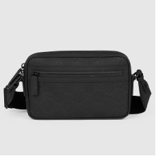 Gucci Crossbody Bag in Black GG Rubber-effect Leather