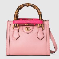 Gucci Diana Mini Tote Bag in Pink Leather