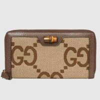 Gucci Diana Zip Around Wallet In Jumbo GG Canvas