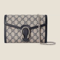 Gucci Dionysus Mini Chain Wallet in Blue GG Supreme Canvas