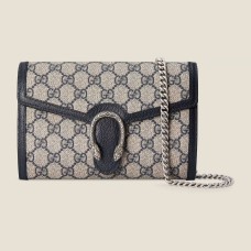 Gucci Dionysus Mini Chain Wallet in Blue GG Supreme Canvas