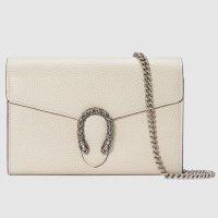 Gucci Dionysus Mini Chain Wallet in White Leather