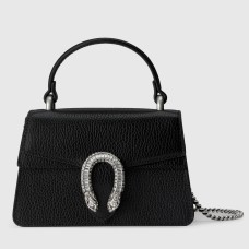 Gucci Dionysus Mini Top Handle Bag in Black Leather
