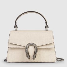 Gucci Dionysus Mini Top Handle Bag in White Leather