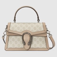 Gucci Dionysus Small Top Handle Bag in White GG Supreme Canvas