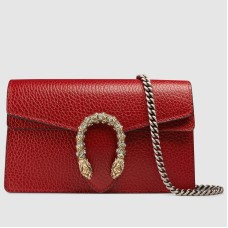 Gucci Dionysus Super Mini Bag in Red Grained Leather