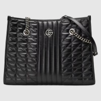 Gucci GG Marmont Medium Tote in Black Matelasse Leather