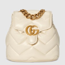 Gucci GG Marmont Mini Backpack in White Matelasse Leather