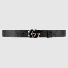 Gucci GG Marmont Reversible Belt 30MM in Black Leather
