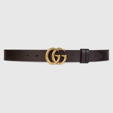 Gucci GG Marmont Reversible Belt 30MM in Brown Leather