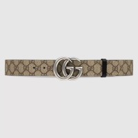 Gucci GG Marmont Reversible Belt 38MM in Beige GG Canvas