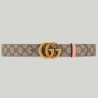 Gucci GG Marmont Reversible Belt 38MM in GG Supreme with Pink Leather