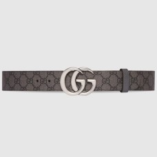 Gucci GG Marmont Reversible Belt 38MM in Grey GG Canvas