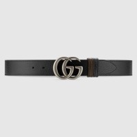 Gucci GG Marmont Reversible Belt 38MM in Noir/Brown Leather