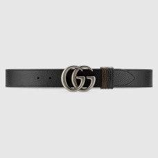 Gucci GG Marmont Reversible Belt 38MM in Noir/Brown Leather