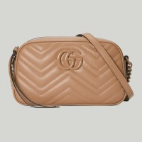 Gucci GG Marmont Small Camera Bag with Rose Beige Hardware