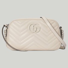 Gucci GG Marmont Small Camera Bag with White Hardware