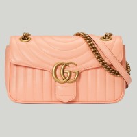 Gucci GG Marmont Small Shoulder Bag in Round Matelasse Leather