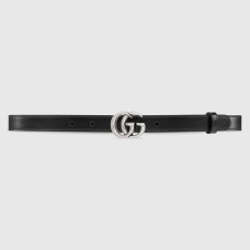Gucci GG Marmont Thin Belt 20MM in Black Calfskin