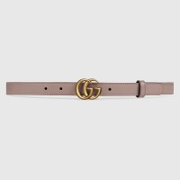 Gucci GG Marmont Thin Belt 20MM in Dusty Pink Leather