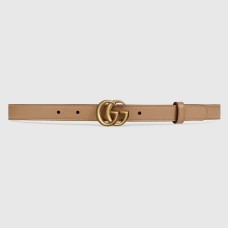 Gucci GG Marmont Thin Belt 20MM in Tan Leather