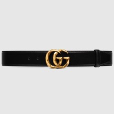 Gucci GG Marmont Wide Belt 40MM in Black Leather