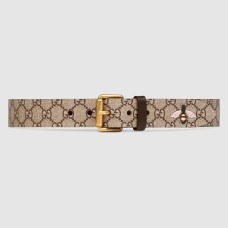 Gucci GG Supreme Bee Print 38MM Belt with Square Buckle