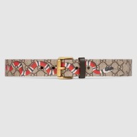 Gucci GG Supreme Kingsnake Print 38MM Belt with Square Buckle