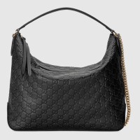 Gucci Hobo Bag In Black Guccissima Signature Leather Gucci Hobo Bag In Black Guccissima Signature Leather
