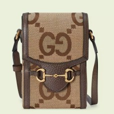 Gucci Horsebit 1955 Mini Bag in Jumbo GG Canvas
