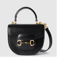Gucci Horsebit 1955 Mini Top Handle Bag in Black Calfskin