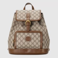 Gucci Interlocking G Backpack in Beige GG Supreme Canvas