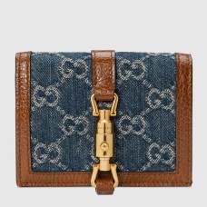 Gucci Jackie 1961 Card Case Wallet in GG Supreme Denim