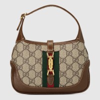 Gucci Jackie 1961 Mini Hobo Bag in Beige GG Supreme Canvas