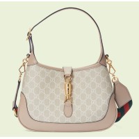 Gucci Jackie 1961 Small Bag in White GG Supreme Canvas